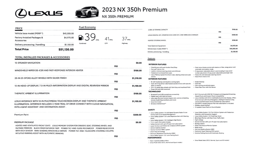 2023 NX 350 Premium (2)