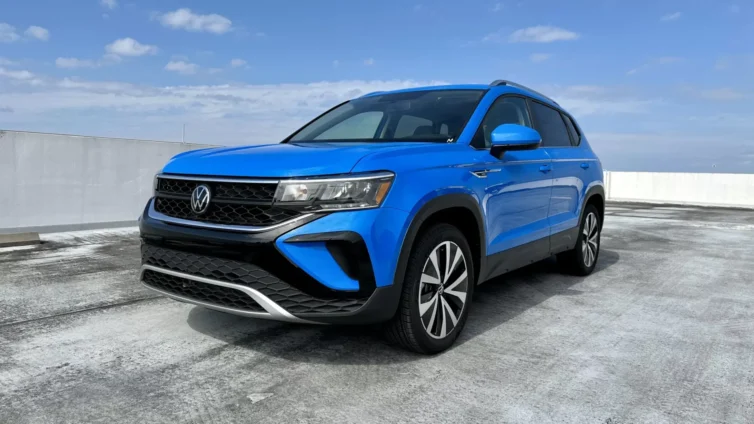 2023 VW Taos Bright Blue - front side